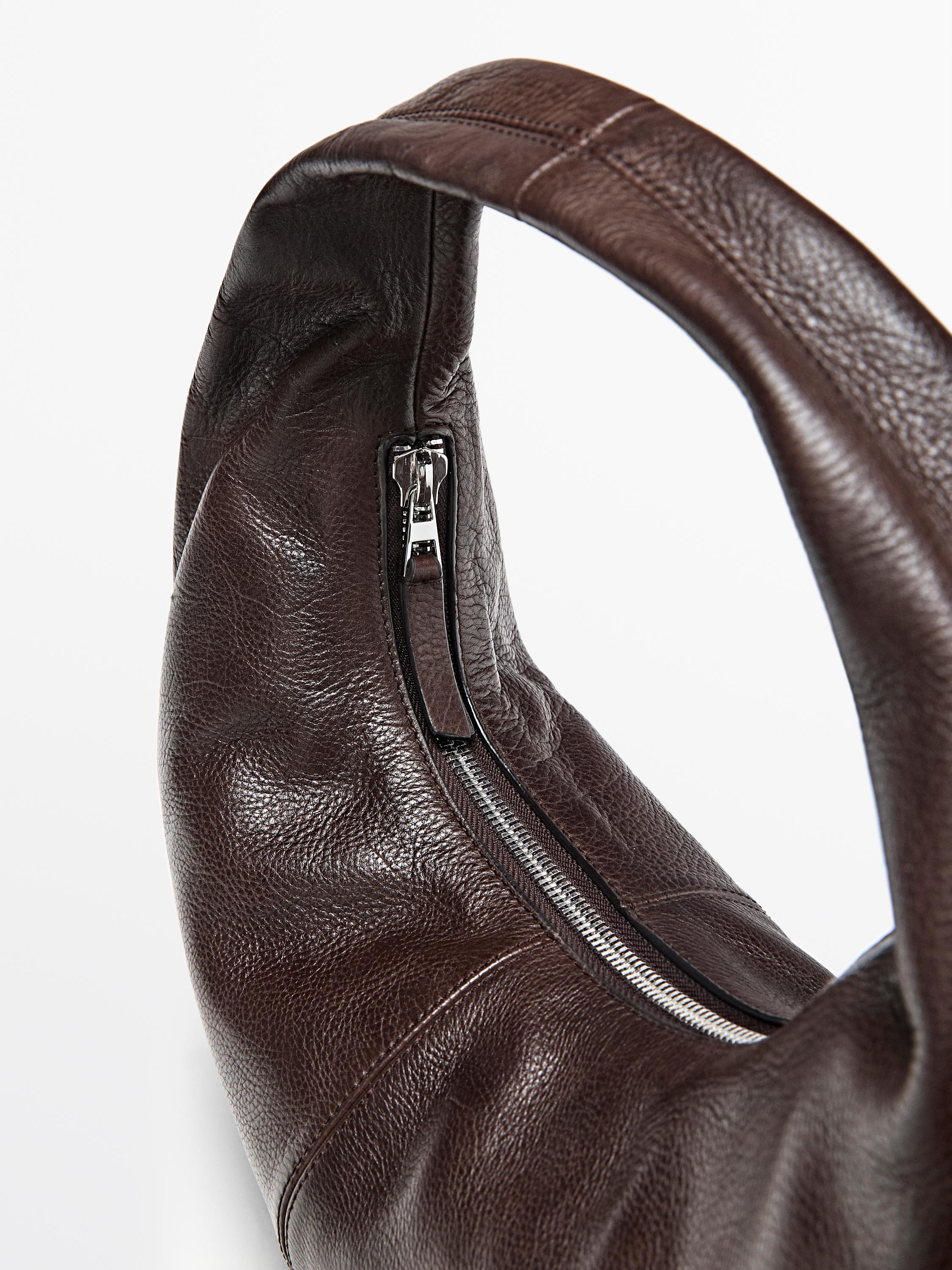 Medium nappa leather half-moon bag